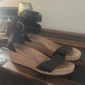 UGG Black Wedge Sandals